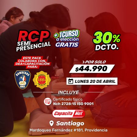 CURSO DE RCP SEMIPRESENCIAL – EN SANTIAGO (20/04/2026)