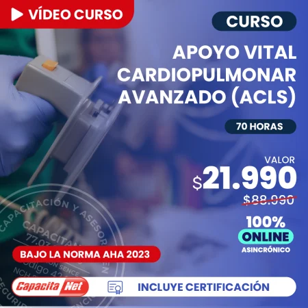 portada de curso online ACLS apoyo vital cardiopulmonar avanzado