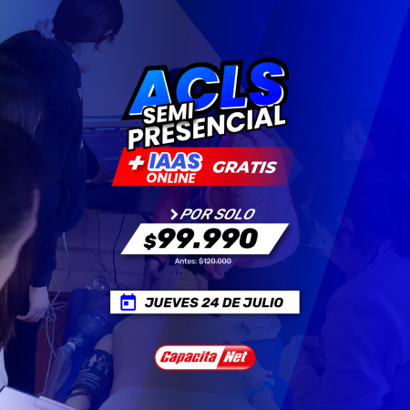 CURSO DE ACLS SEMIPRESENCIAL (24/07/2025) + IAAS 120 HRS – EN SANTIAGO
