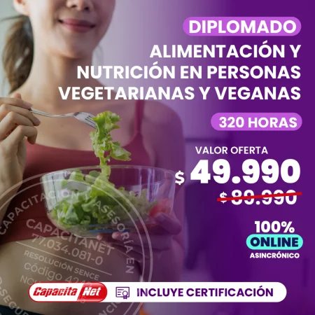 Diplomado en nutrición vegetariana y vegana online 320 horas con certificación SENCE