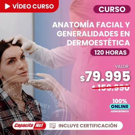 portada de curso online de anatomía facial y generalidades en dermoestética