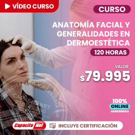 portada de curso online de anatomía facial y generalidades en dermoestética