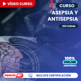 Portada de curso online asepsia y antisepsia