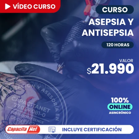 Portada de curso online asepsia y antisepsia