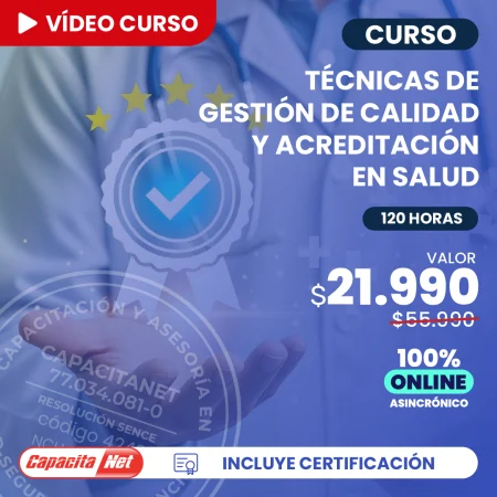 portada de curso online técnicas de gestión de calidad y acreditación en salud