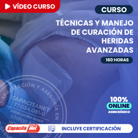 Portada de curso online de técnicas y manejo de curación de heridas avanzadas