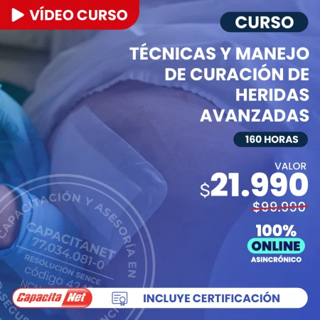 Portada de curso online de técnicas y manejo de curación de heridas avanzadas