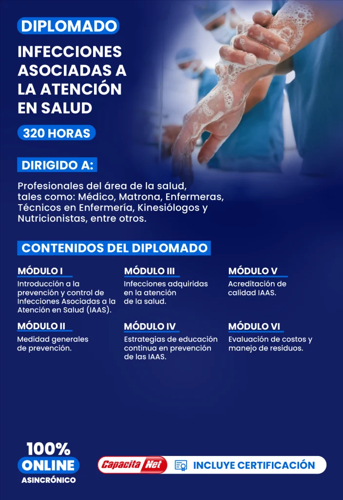 Diplomado IAAS online certificado de 320 horas en prevención y control de infecciones en salud para profesionales en Chile