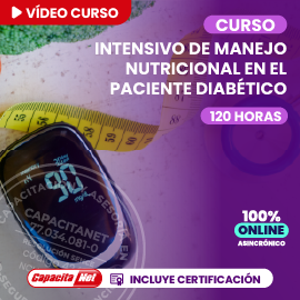 portada de Curso online nutrición en paciente diabético 120h certificado SENCE