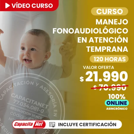 portada de Curso online de fonoaudiología en atención temprana infantil 120 horas certificado SENCE