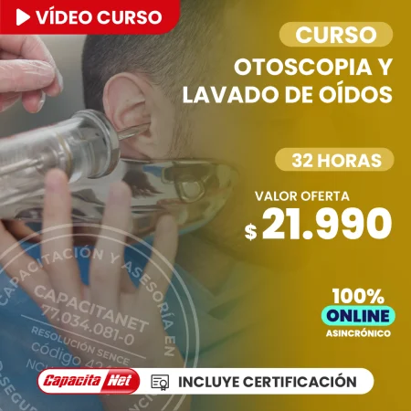 portada de Curso online de otoscopia y lavado de oídos 32h con certificación