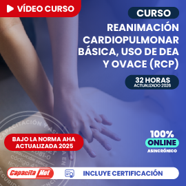 portada curso online de RCP (reanimación cardiopulmonar básica, uso de DEA y ovace)