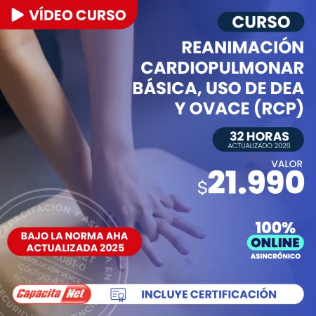 portada curso online de RCP (reanimación cardiopulmonar básica, uso de DEA y ovace)