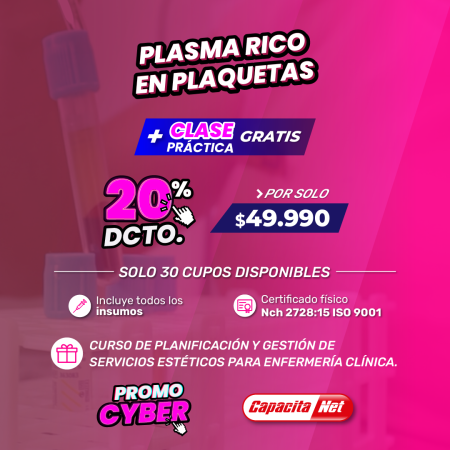 Plasma rico en Plaquetas 42 hrs + 1 Clase práctica alt.