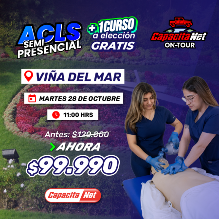Curso ACLS Semipresencial en Viña del Mar alt.