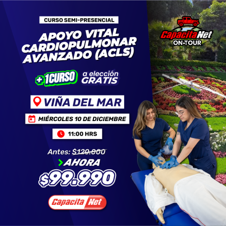 CURSO DE ACLS SEMIPRESENCIAL (10/12/2025) - EN VIÑA DEL MAR