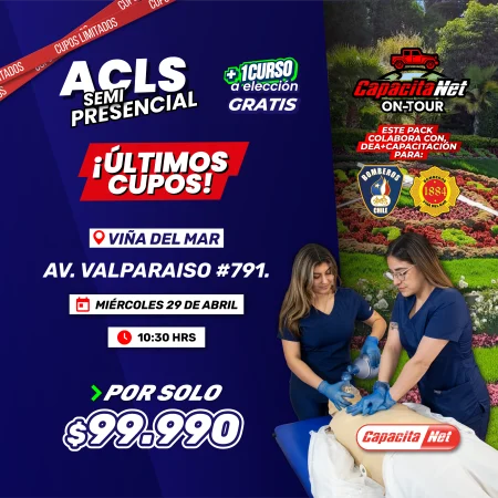 CURSO DE ACLS SEMIPRESENCIAL (29/04/2026) - EN VIÑA DEL MAR