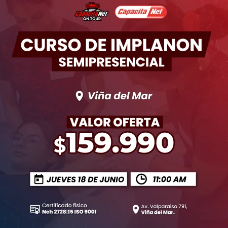 CURSO DE IMPLANON SEMIPRESENCIAL (CON FANTOMAS) - VIÑA DEL MAR - 18/06/2026
