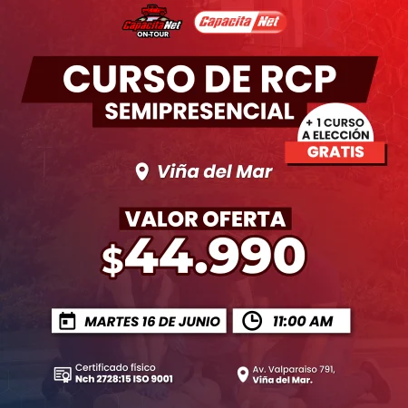 CURSO DE RCP SEMIPRESENCIAL - EN VIÑA DEL MAR - 16/06/2026