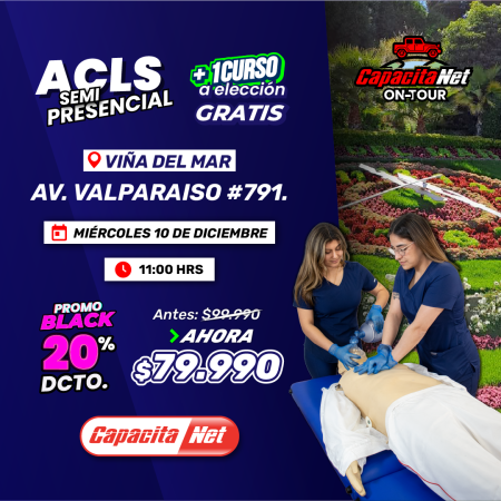 CURSO DE ACLS SEMIPRESENCIAL (10/12/2025) - EN VIÑA DEL MAR