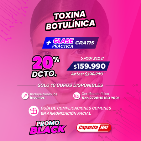 TOXINA BOTULÍNICA SEMIPRESENCIAL + CLASE PRÁCTICA