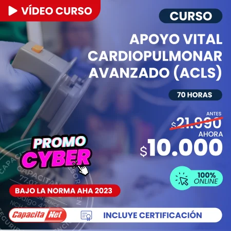Curso de apoyo Vital Cardiopulmonar Avanzado (ACLS) 70 Hrs