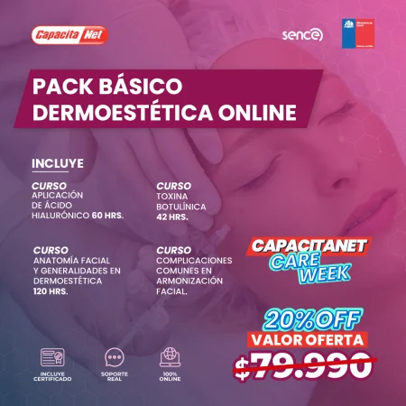 pack dermoestética online básico inicial portada care week