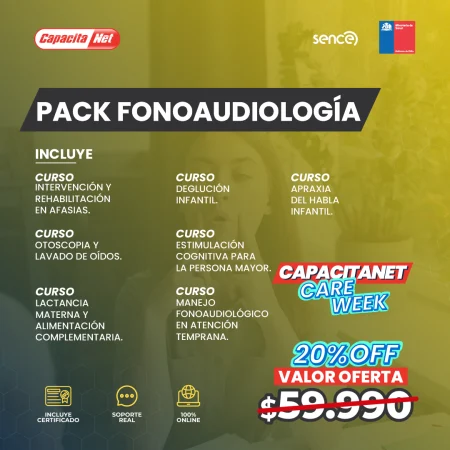 pack fonoaudiología portada producto cursos online care week