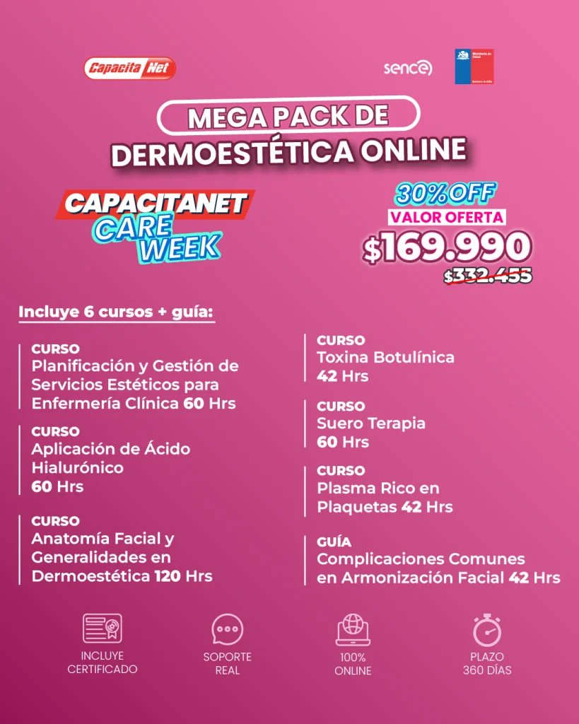 flyer producto mega pack dermoestética online care week
