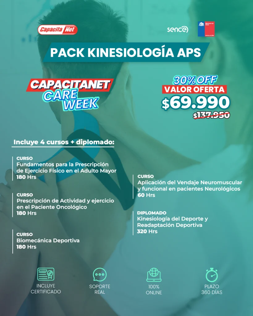 pack kinesiología aps cursos online flyer producto care week