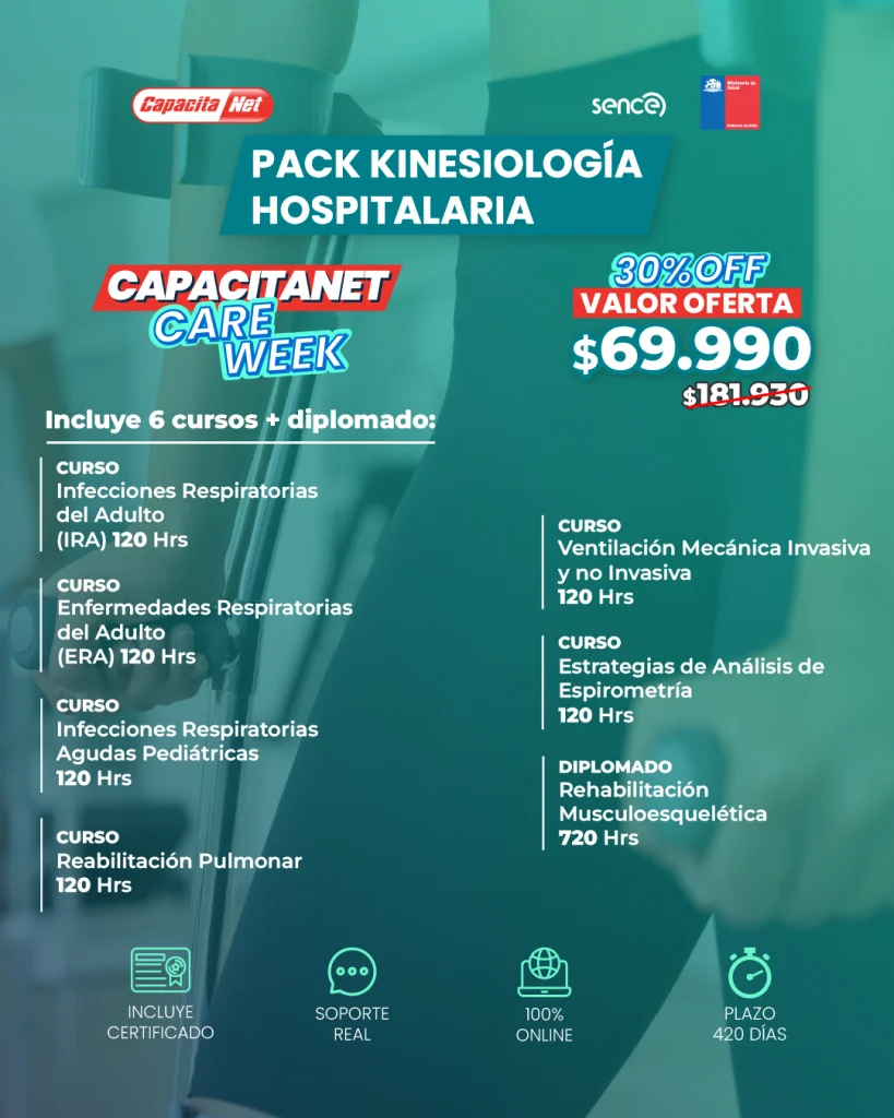 pack kinesiología hospitalaria cursos online flyer producto careweek