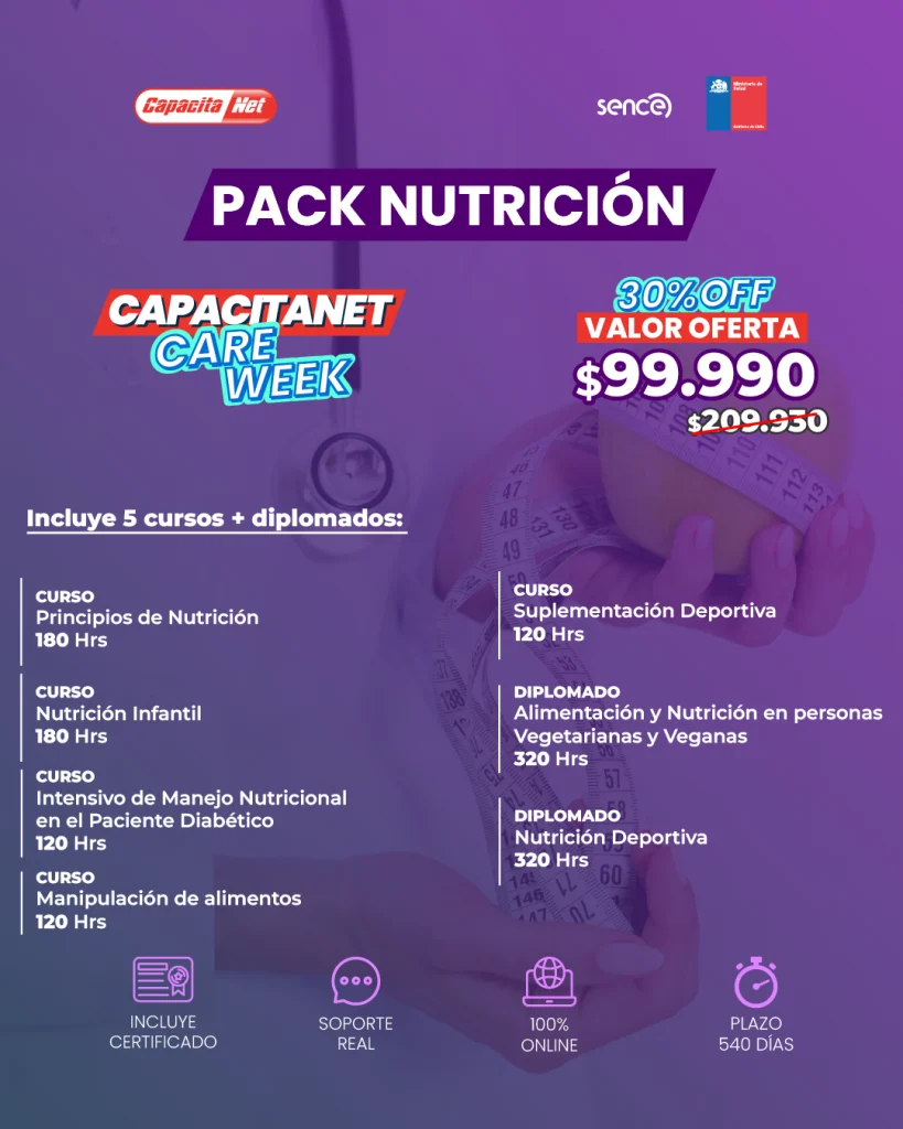 pack nutrición + diplomados flyer producto careweek