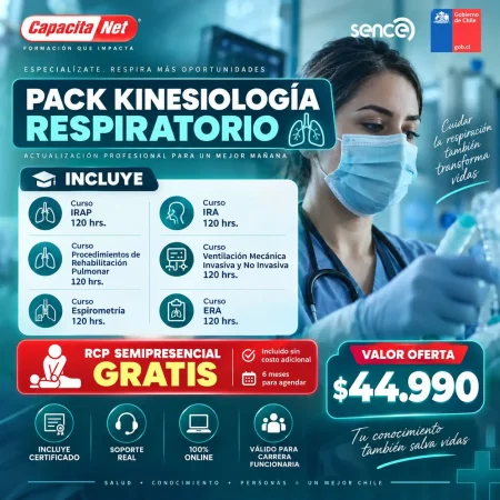 pack kinesiología respiratorio, con rcp semipresencial gratis