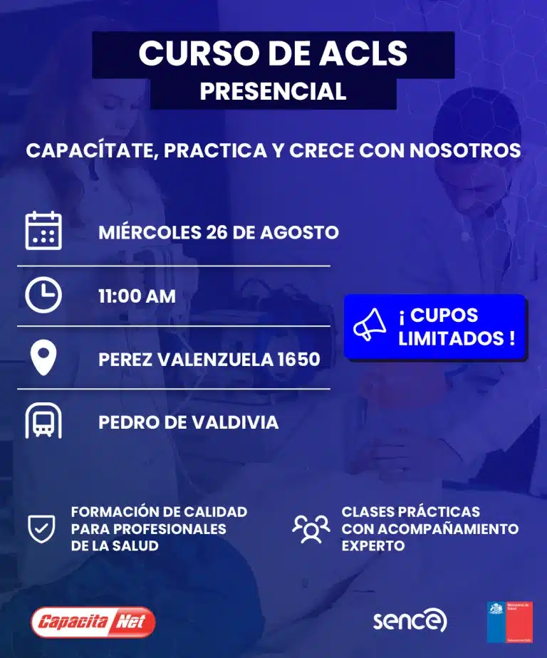 portada descripción del curso ACLS semipresencial Santiago