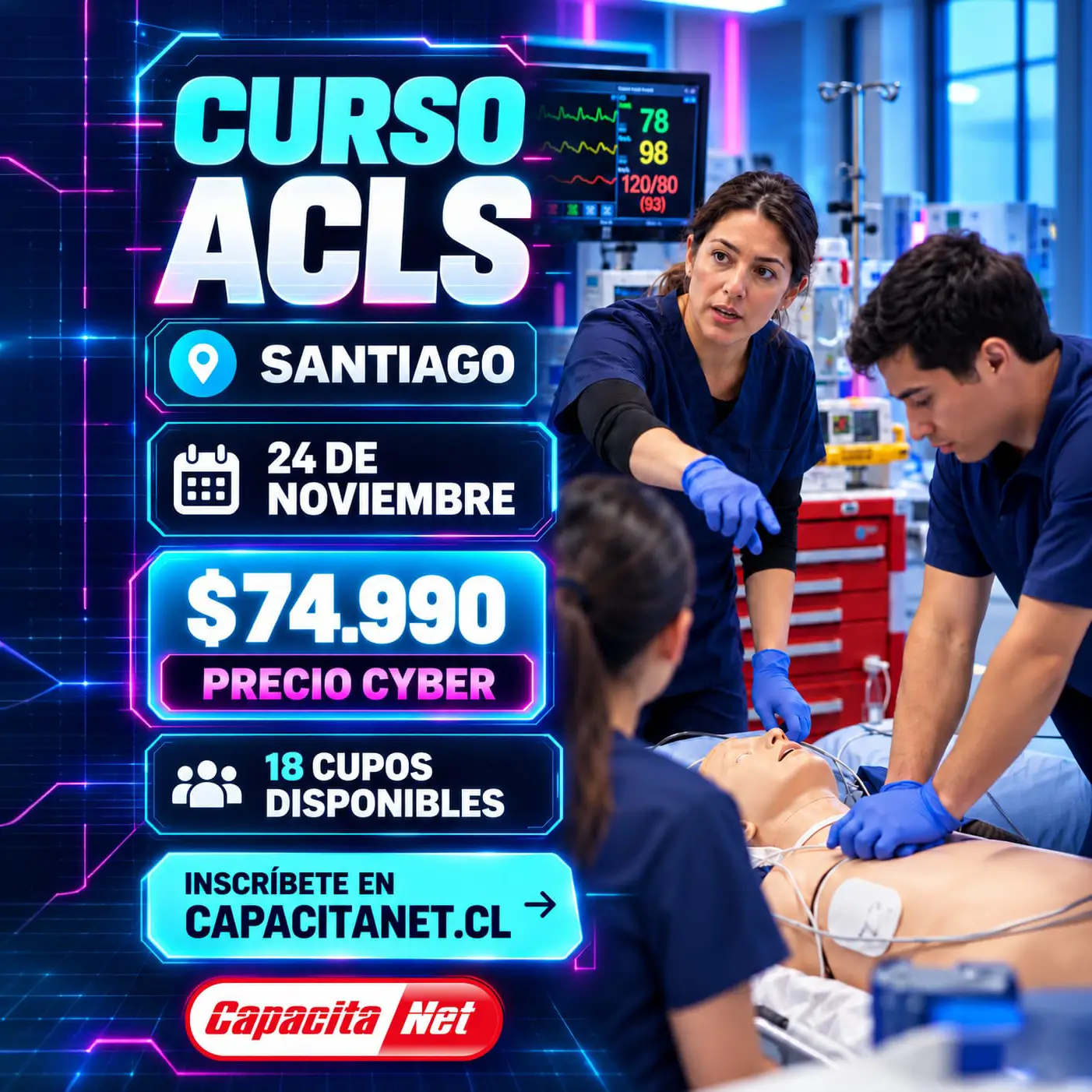 CURSO DE ACLS SEMIPRESENCIAL – SANTIAGO – 24 DE NOVIEMBRE