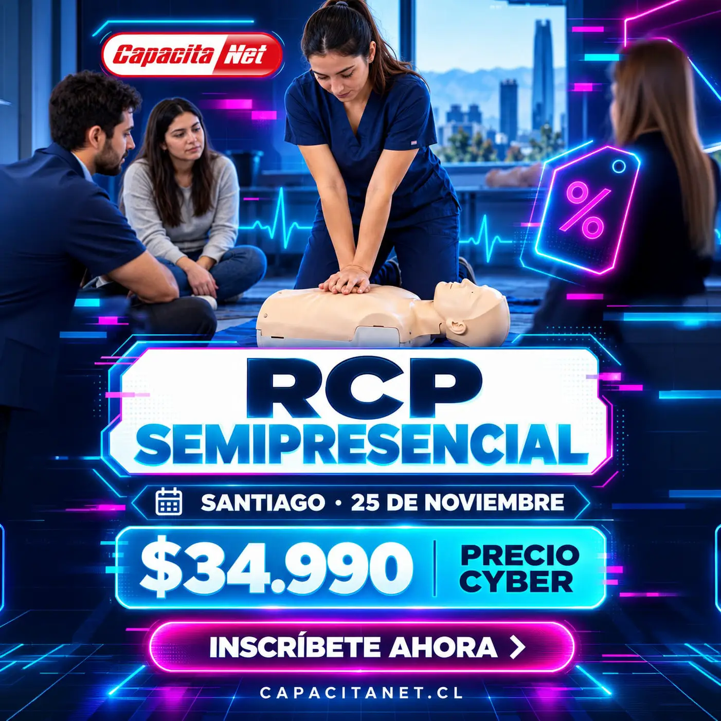 CURSO DE RCP SEMIPRESENCIAL – SANTIAGO – 25 DE NOVIEMBRE